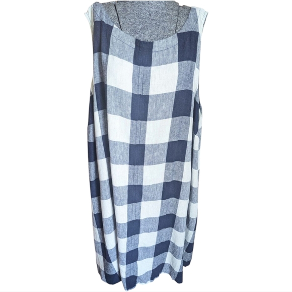 AVA & VIV Navy Gingham Sleeveless Dress 3X - Picture 5 of 7